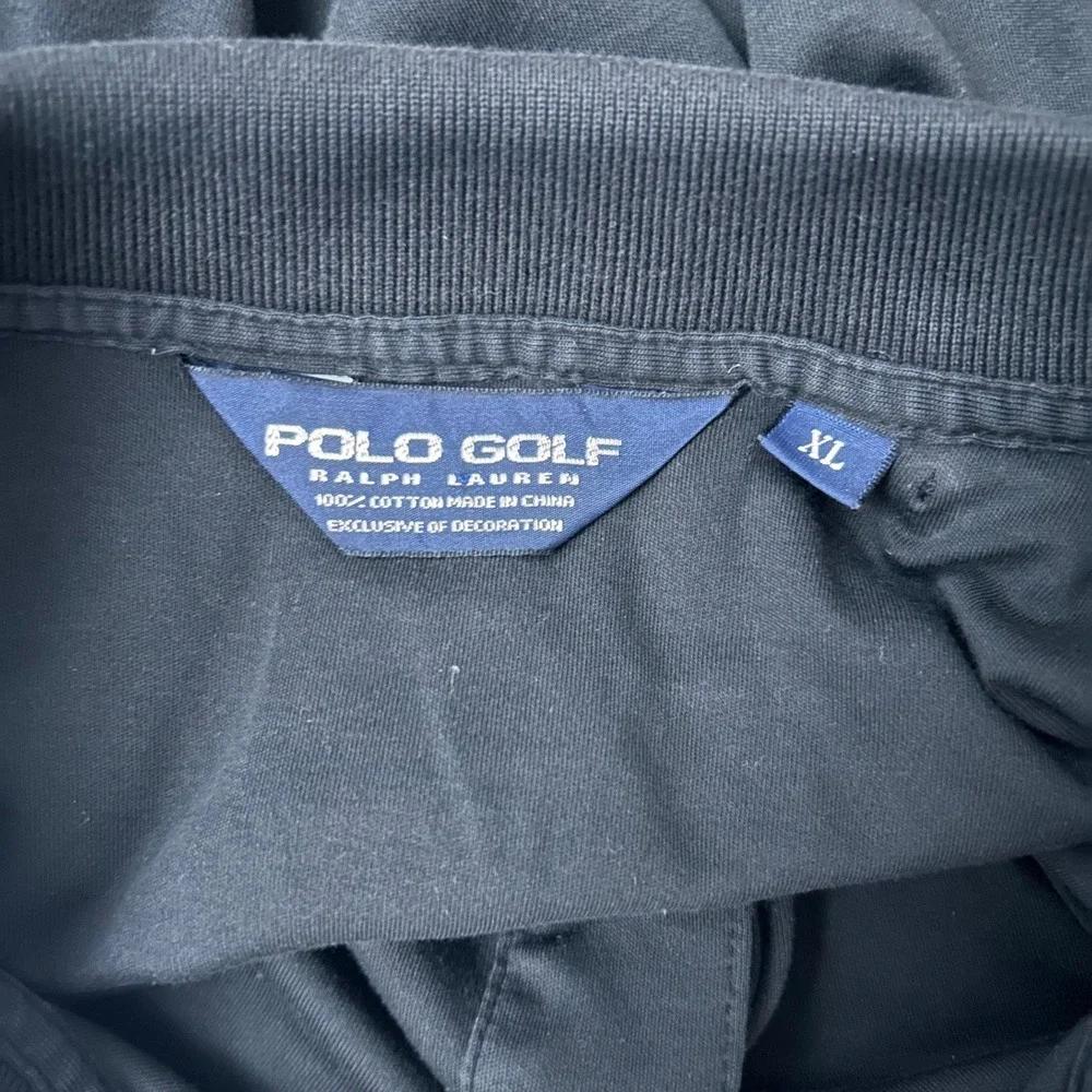 Polo Ralph Lauren Golf‎ Polo Shirt Mens XL Black Long Sleeve Cotton Crest Logo